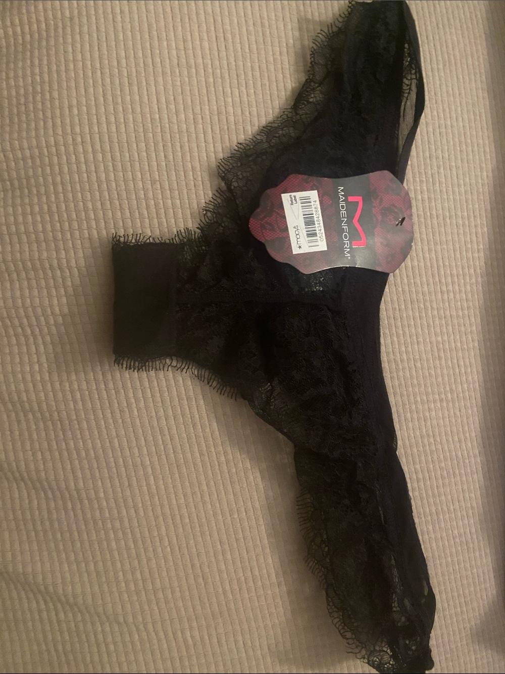Maidenform Black Sheer Lace High-Waist Panties –(M)